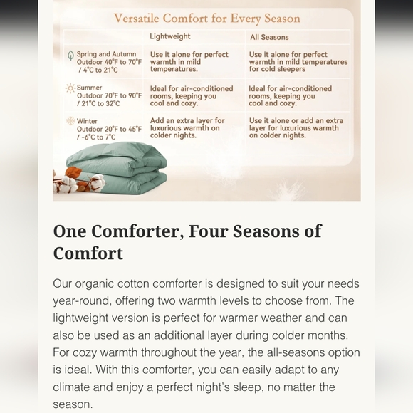 Mustard Brown Pure Down Organic Cotton Eco Earth Down Feather Comforter Kohl's - Picture 9 of 10